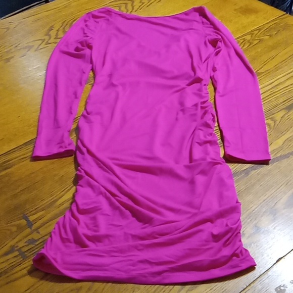 HALARA DRESS Women SMALL PINK Cocktail Party RUCHED Birthday Club NEW SLEEVE - Picture 5 of 5